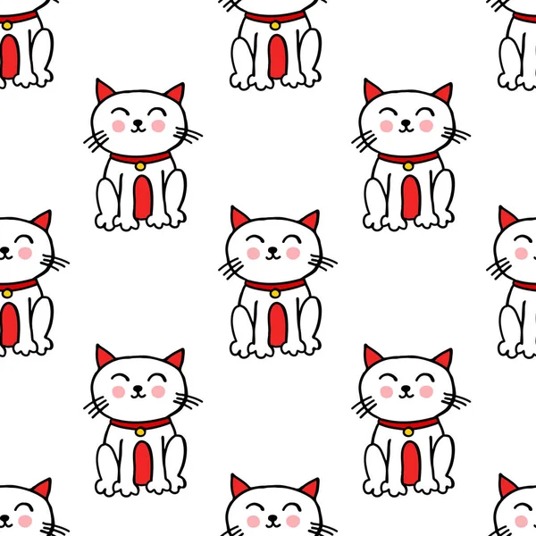 Maneki neko kusursuz karalama deseni