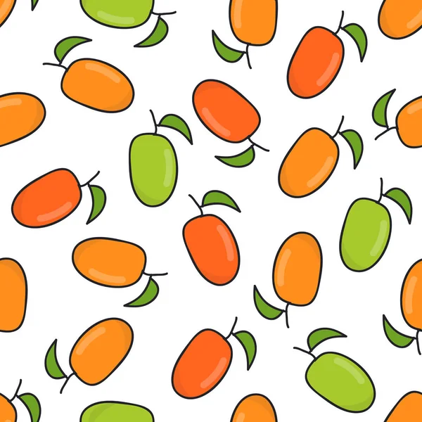 Vzor Bezešvé Doodle Mango — Stockový vektor