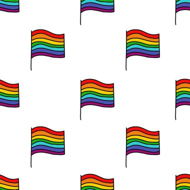 gökkuşağı bayrağı Dikişsiz desen doodle