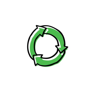 ekoloji geri dönüşüm doodle simgesi