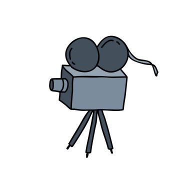videocamera doodle renkli simge