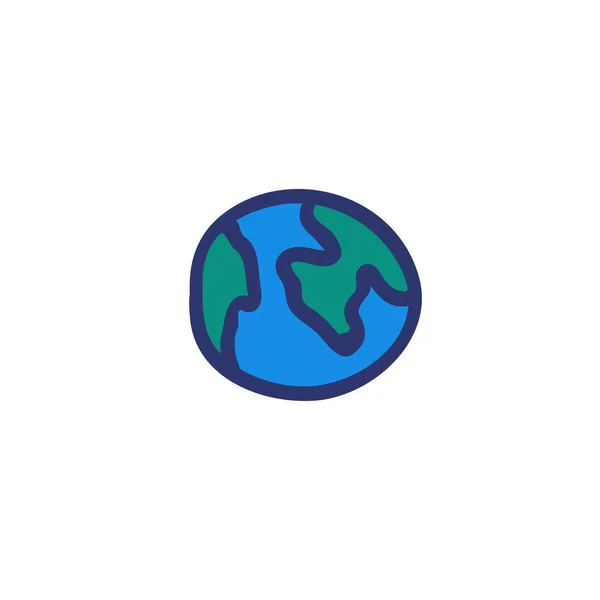 Erdplaneten Doodle Symbol — Stockvektor