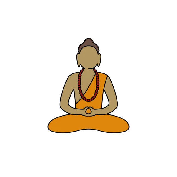 Buddha Pictograma Culoare Vector — Vector de stoc