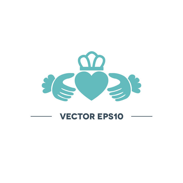 claddagh ring vector icon