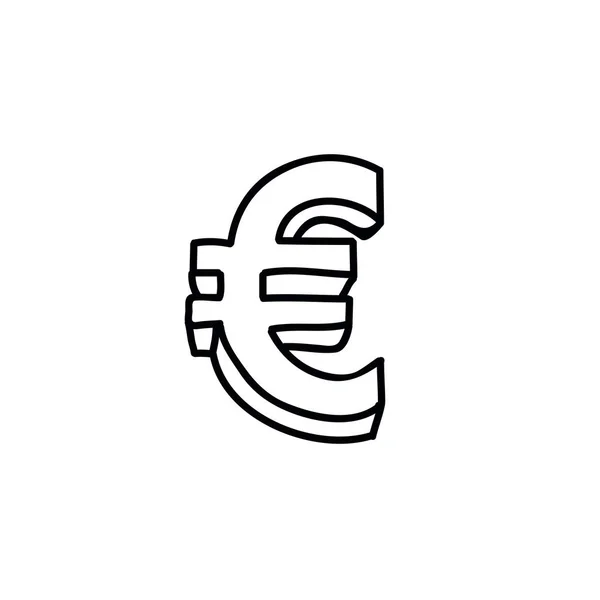 Euro Zeichen Doodle Symbol — Stockvektor