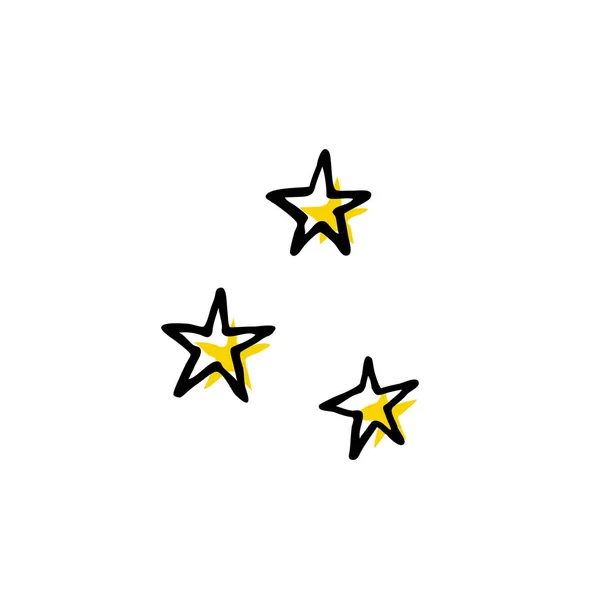 Estrellas Garabato Icono Color — Vector de stock