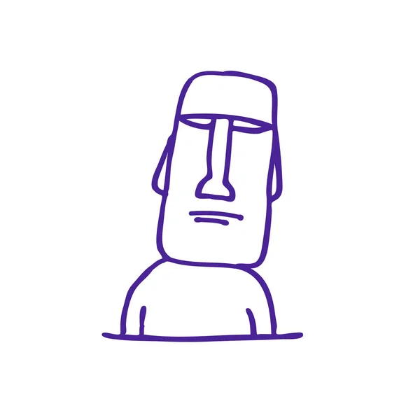 Moai Staty Doodle Ikon — Stock vektor