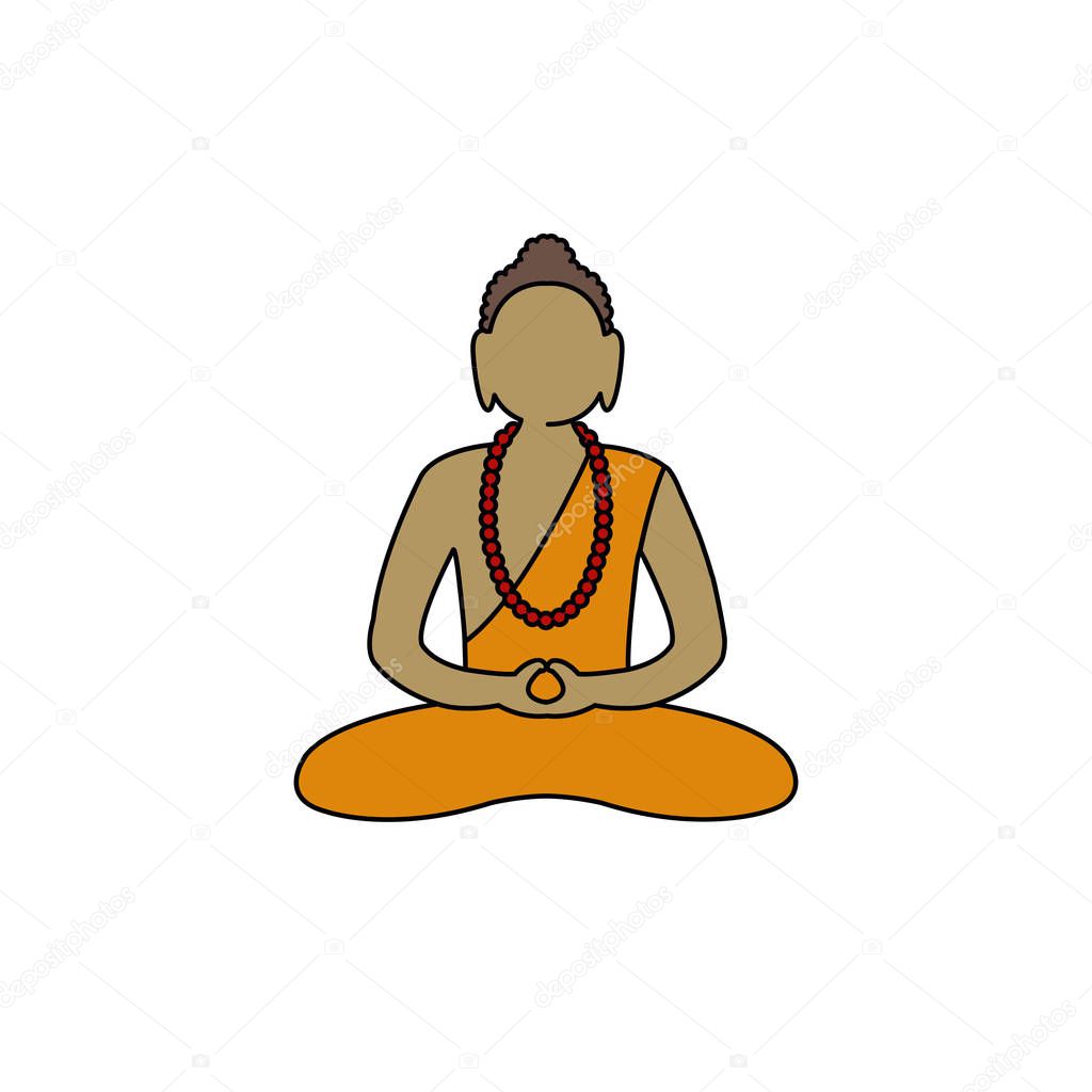 Buddha vector color icon