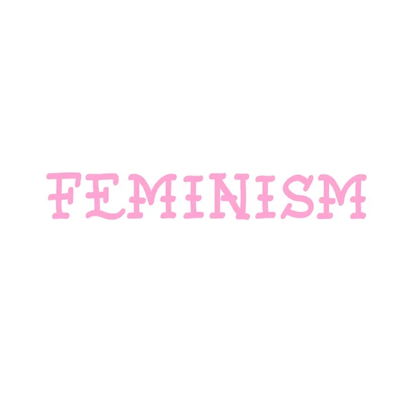 Feminizmus Betűkkel Hagyományos Tetoválás Betűtípus — Stock Vector