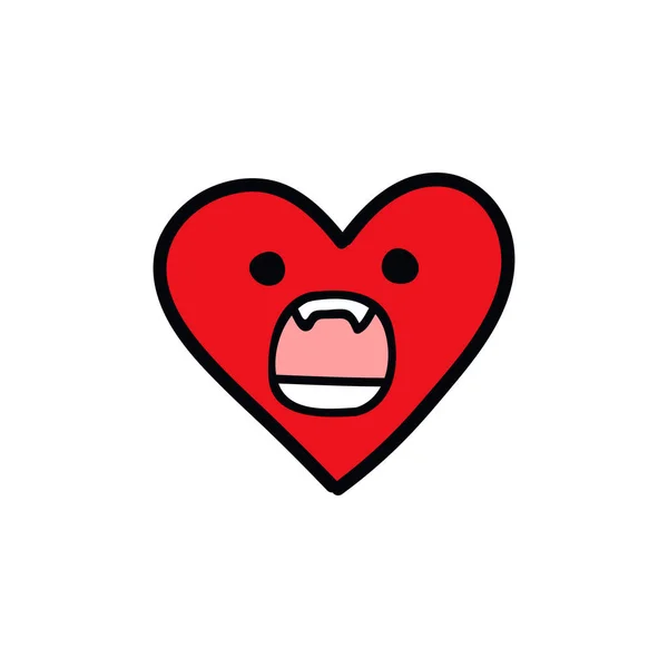 Emoji Heart Doodle Icon — Stock Vector