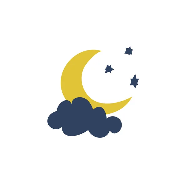 月亮和星星涂鸦图标 — 图库矢量图片