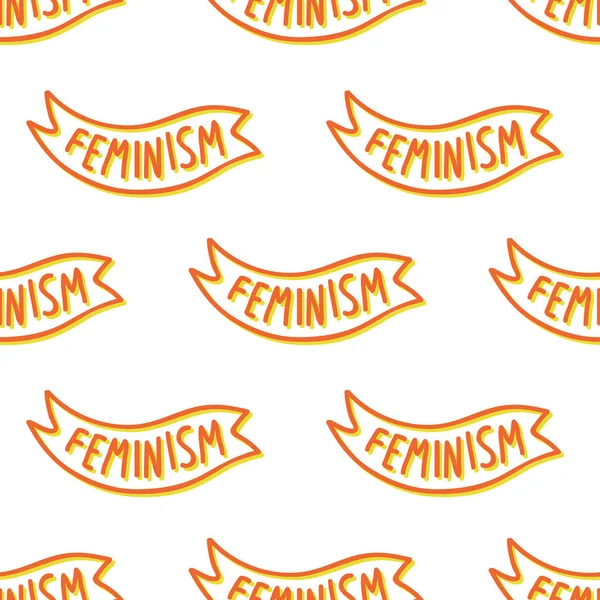 Feminisme Belettering Naadloze Doodle Patroon — Stockvector