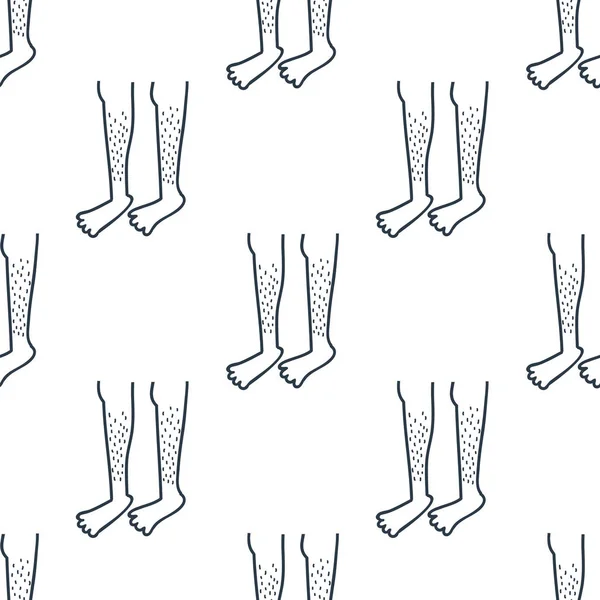 Jambes Poilues Motif Doodle Sans Couture — Image vectorielle