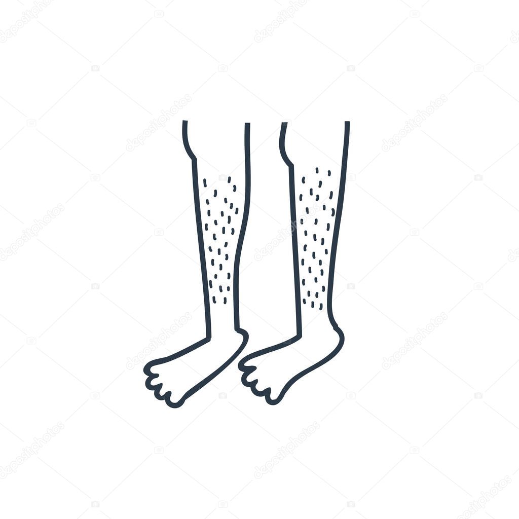 hairy legs doodle icon