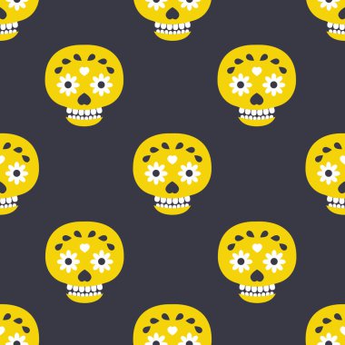 calavera sorunsuz vektör desen