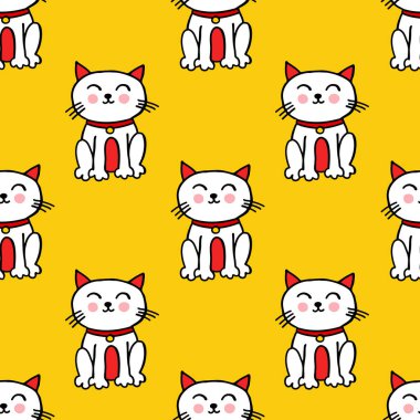 Maneki neko kusursuz karalama deseni