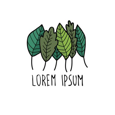 yeşil, yeşil, verdure doodle illüstrasyon