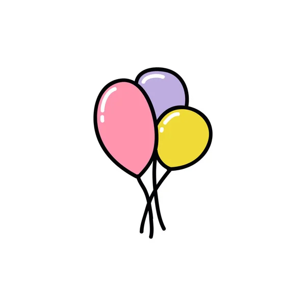 Air Ballons Doodle Icon — Stock Vector