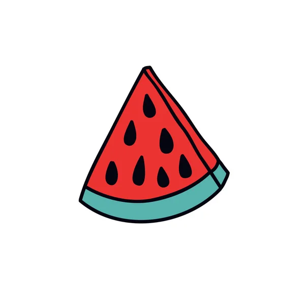 Wassermelone Doodle Farbe Symbol — Stockvektor