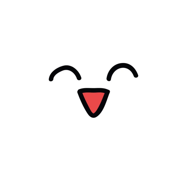 Ícone Doodle Emoji Engraçado — Vetor de Stock