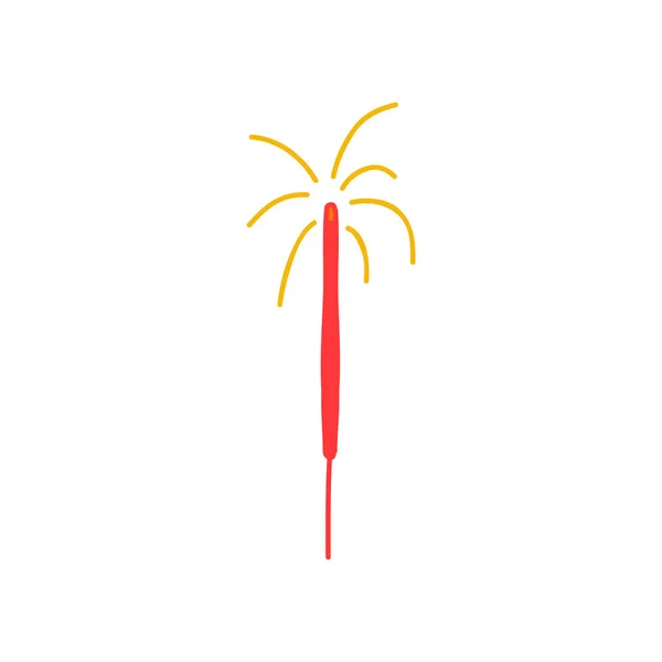 Ícone Cor Doodle Sparkler —  Vetores de Stock