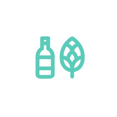 bira şişe ve hop simgesi