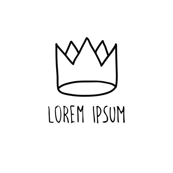 crown doodle line icon