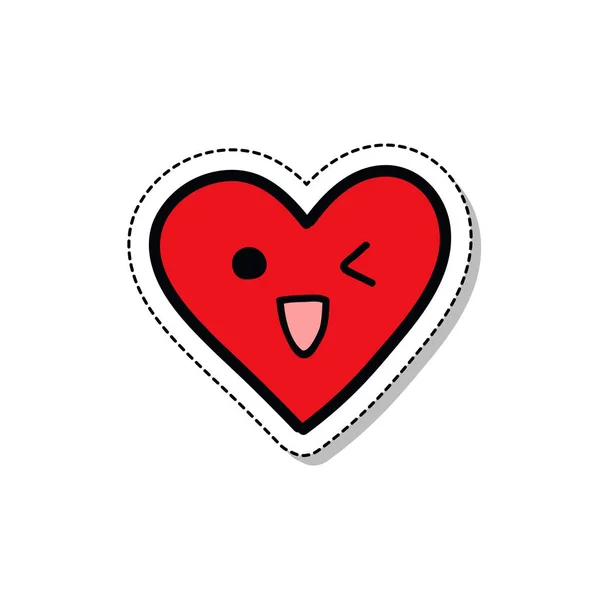 Icona Scarabocchio Del Cuore Emoji — Vettoriale Stock