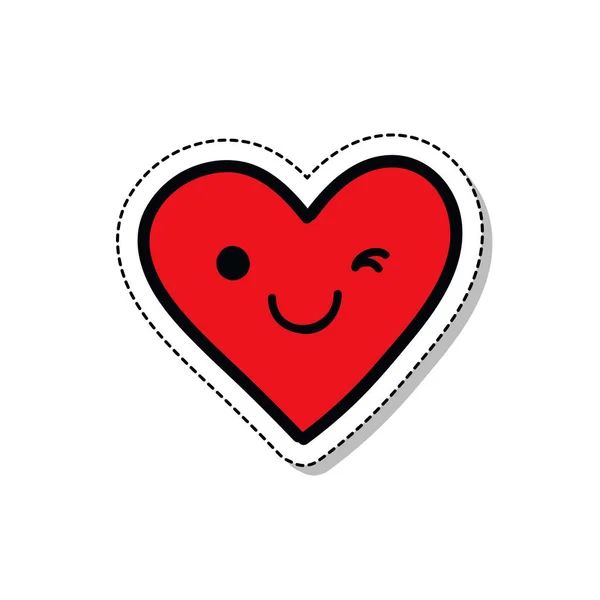 Emoji Coeur Doodle Icône — Image vectorielle