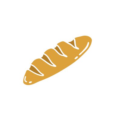 ekmek doodle renkli simge