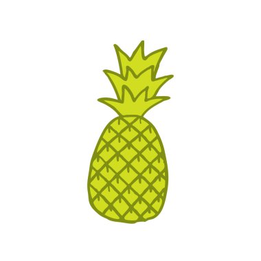 ananas doodle renkli simge