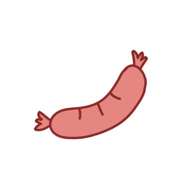 sosis doodle renkli simge