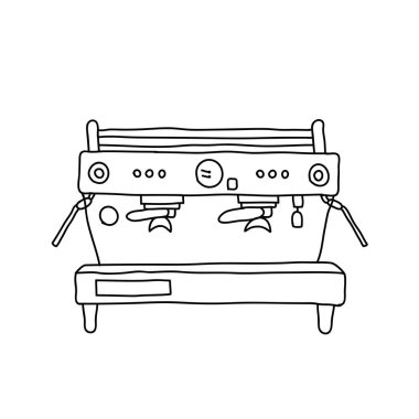 Profesyonel kahve makinesi doodle simgesi