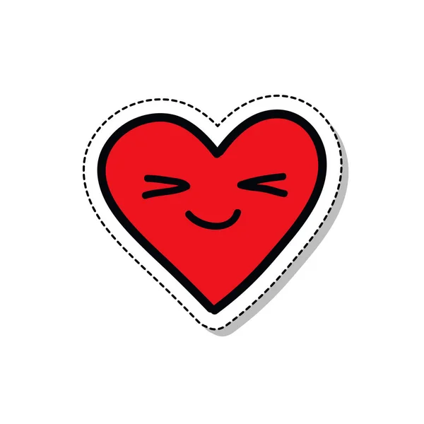 Emoji Coeur Doodle Icône — Image vectorielle