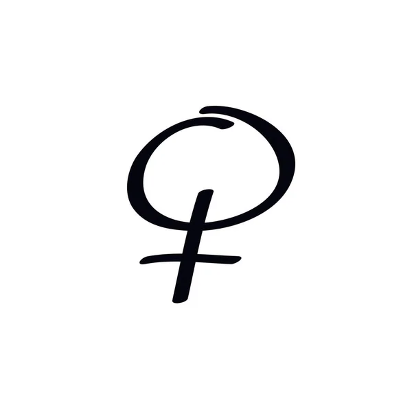 Símbolo Feminino Doodle Ícone —  Vetores de Stock