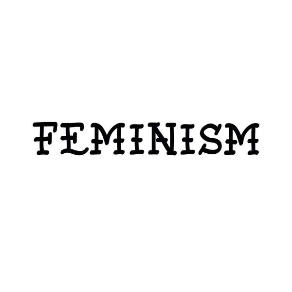 Feminisme Belettering Traditionele Tattoo Lettertype — Stockvector