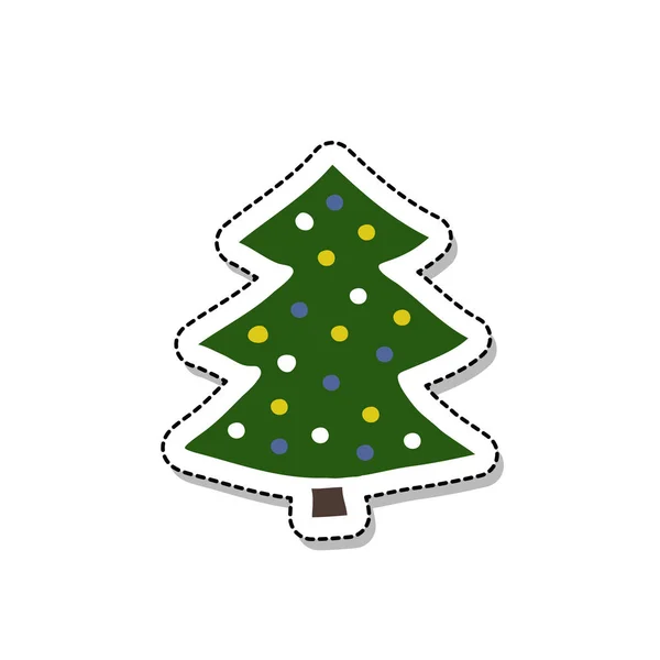 Ícone Doodle Árvore Natal —  Vetores de Stock
