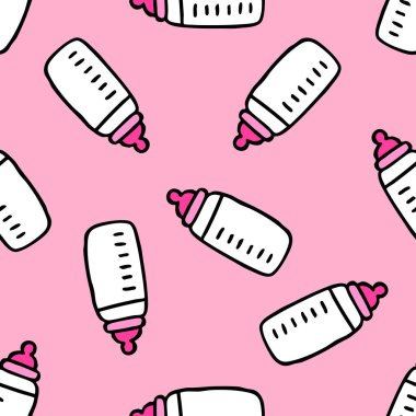 Bebek meme şişe sorunsuz doodle modeli