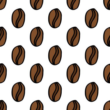 kahve çekirdeği sorunsuz doodle desen