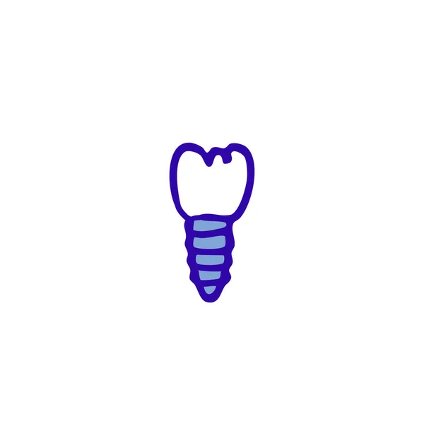 Dental Implant Doodle Icon — Stock Vector