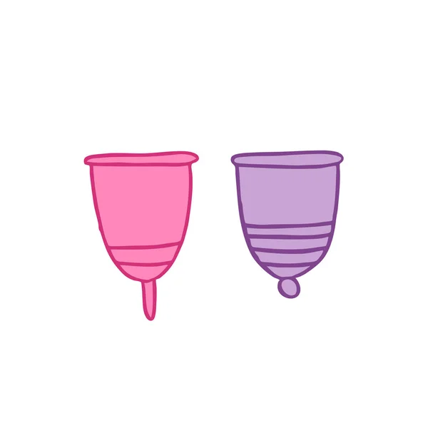 Menstruatiecup Doodle Pictogram — Stockvector