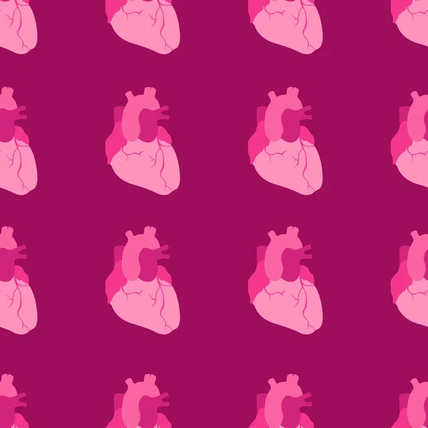 Nahtloses Menschliches Herzmuster — Stockvektor