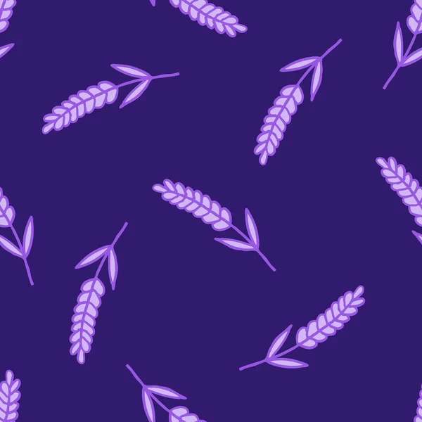 Lavanda Sem Costura Doodle Padrão — Vetor de Stock