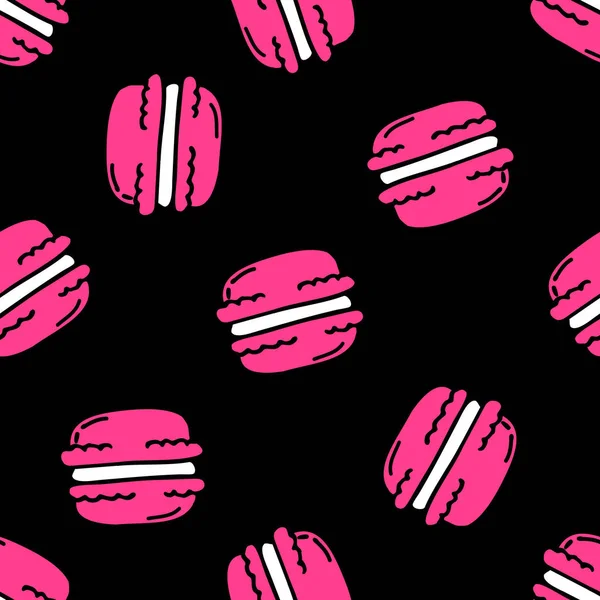 Motif Doodle Sans Couture Macaron — Image vectorielle