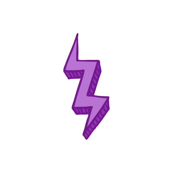 Lightning Doodle Färgikonen — Stock vektor