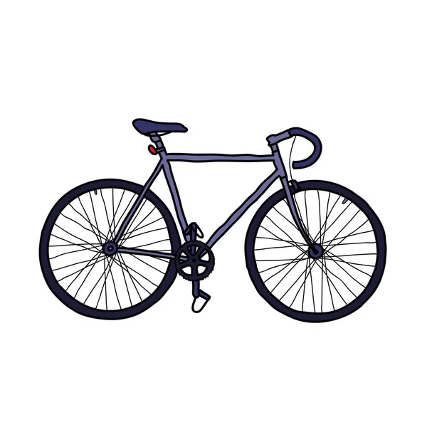 Bicicletta Fisso Ingranaggio Doodle Icona — Vettoriale Stock