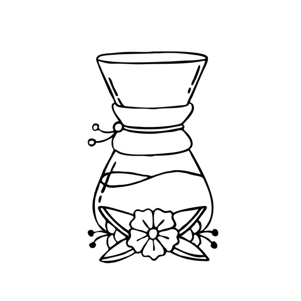 Icono Garabato Cafetera Alternativa Dispositivo Para Elaboración Café Ilustración Tatuaje — Vector de stock