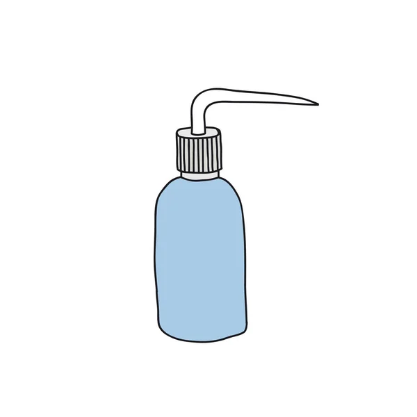 Flasche Zum Waschen Des Haut Doodle Symbols — Stockvektor
