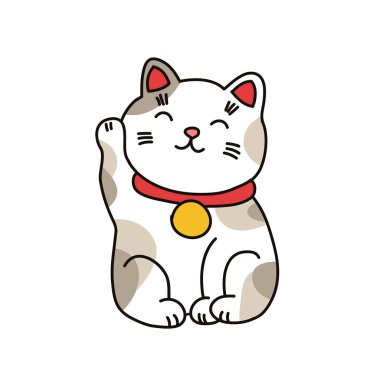 Maneki neko doodle simgesi