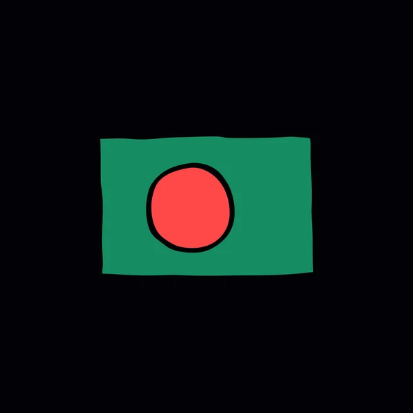 Flaga Bangladeszu Doodle Ikona — Wektor stockowy